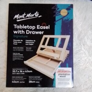New Mont Marte Table Easel w Drawer Pine Wood Artist Easel Art Supply